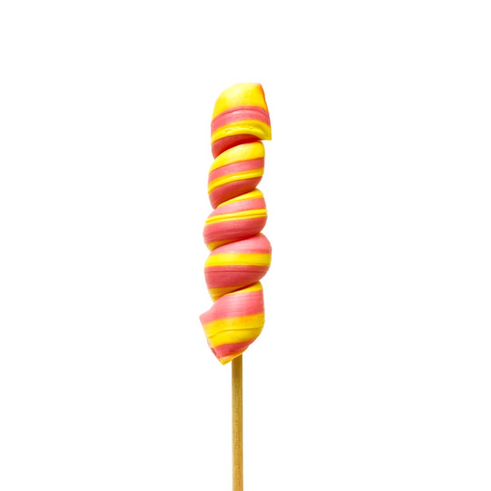 Карамель леденцовая "Banana Strawberry", на палочке, со вкусом клубники и банана, 25 шт x 20 гр 
