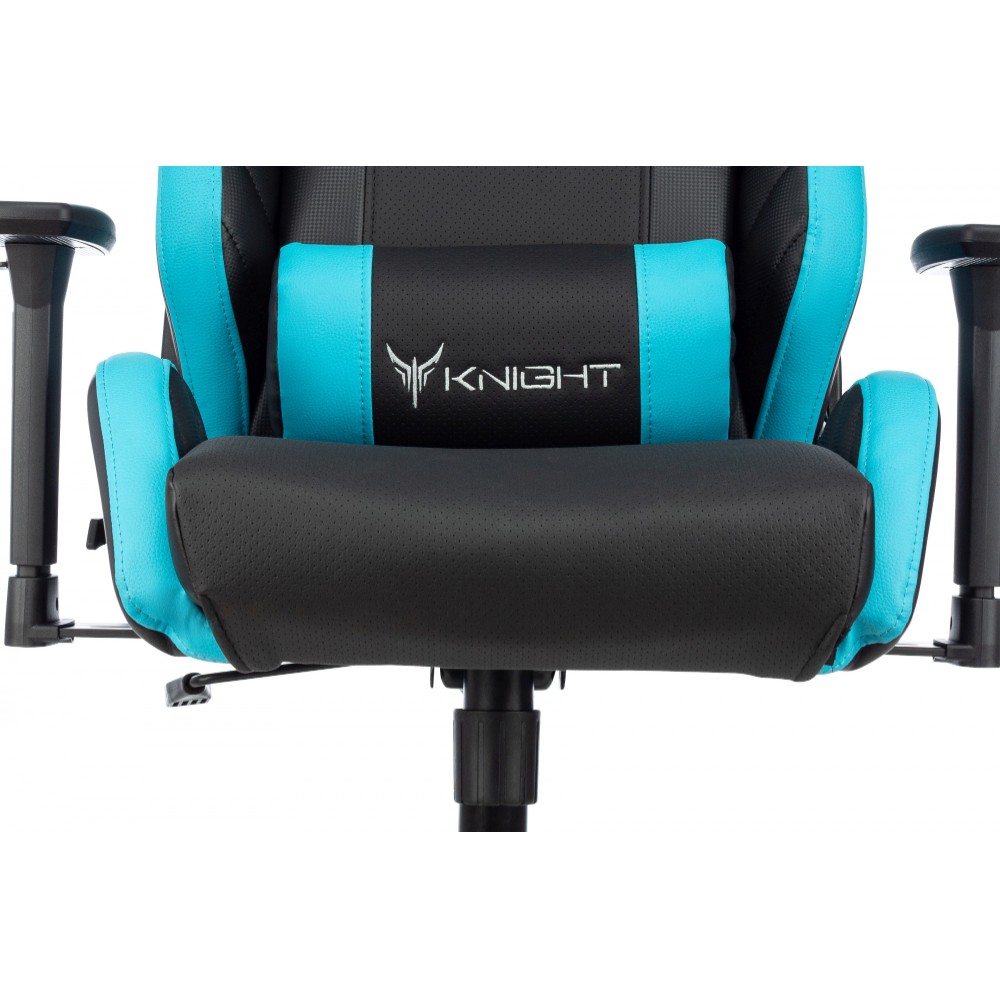 Кресло игровое Бюрократ Knight Thunder 5X экокожа, черный, голубой, металл - 10