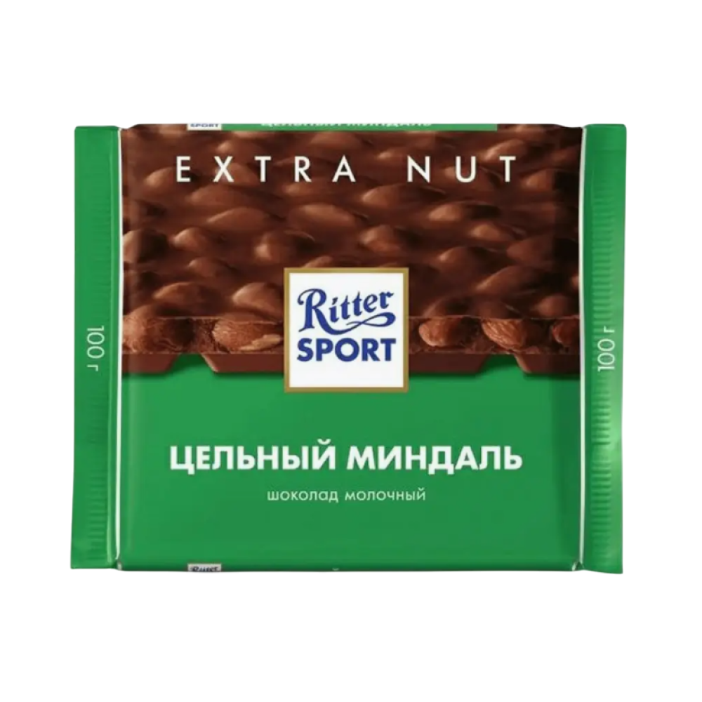 Шоколад молочный "Ritter Sport", 100 г, с цельным миндалем
