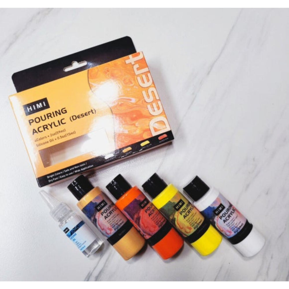 Краски акриловые для пуринга "HIMI", цвета пустыни, набор из 4 цветов, бутылки - 2