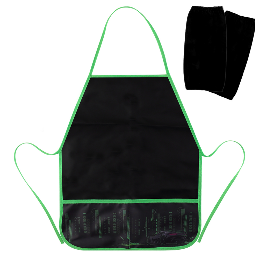 Фартук для труда "City car" с нарукавниками, черный