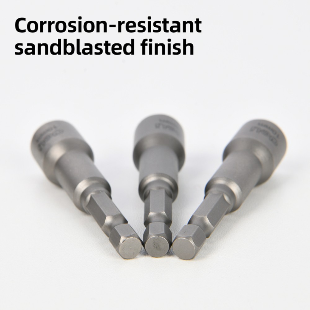 Набор насадок шестигранных магнитных Deli YS EDL4810T, 10 мм, 3 шт, HEX 1/4", серебристый - 3