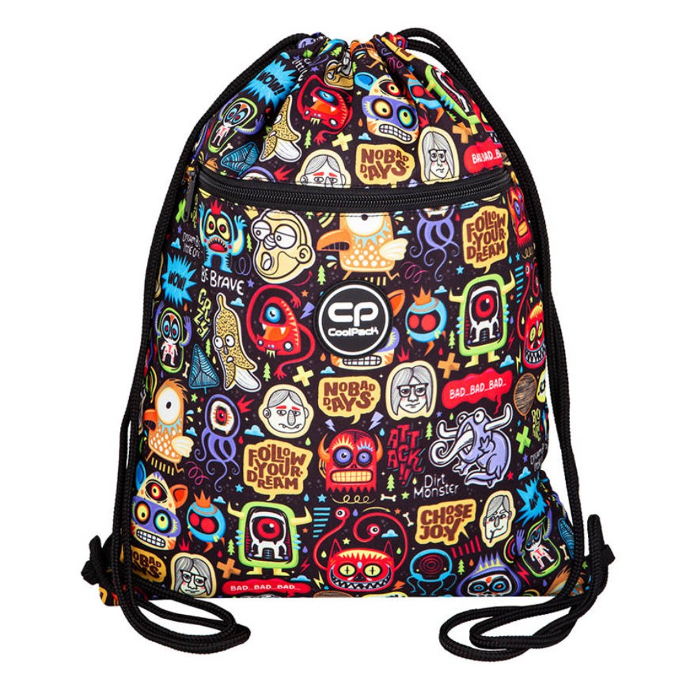 Мешок для обуви Coolpack "Scary stickers", 42.5x32.5, разноцветный 
