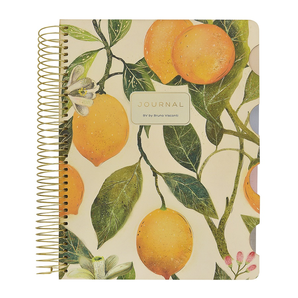 Книга записная "Flora. Paradise. Lemons" , В5, 120 листов, клетка, линейка, точка, белый, желтый