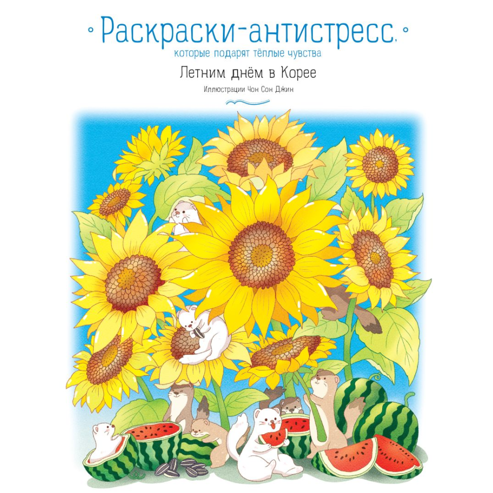 Раскраска антистресс "Летним днём в Корее. Раскраски-антистресс, которые подарят тёплые чувства", Чон Сон Джин