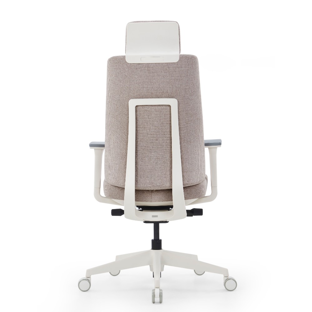 Кресло компьютерное SitZone CH-K55A-BS, ткань, бежевый, пластик, корпус белый - 4