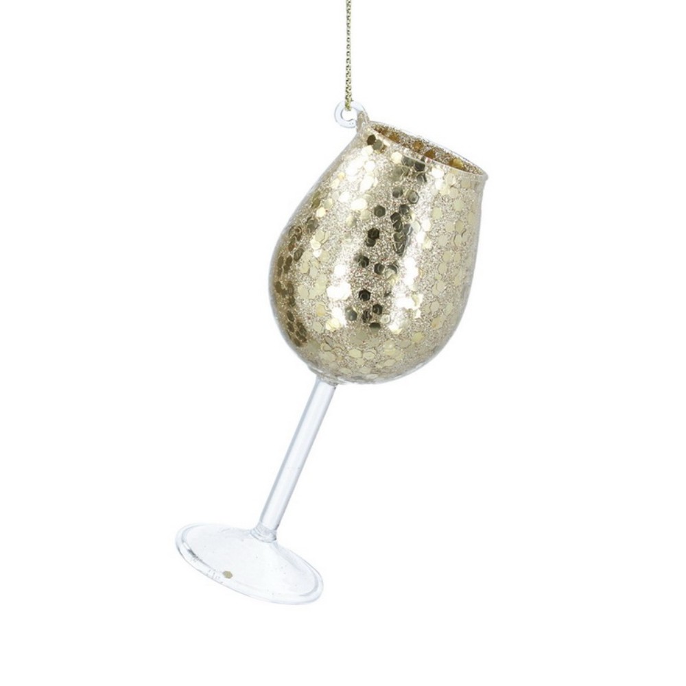 Украшение елочное "Бокал для вина", 11 см, стекло
