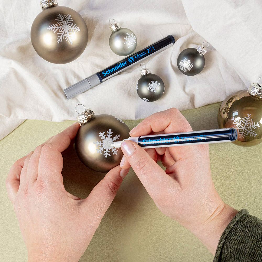 Маркер перманентный на нитрокраске "Schneider Maxx 271", серебро - 5