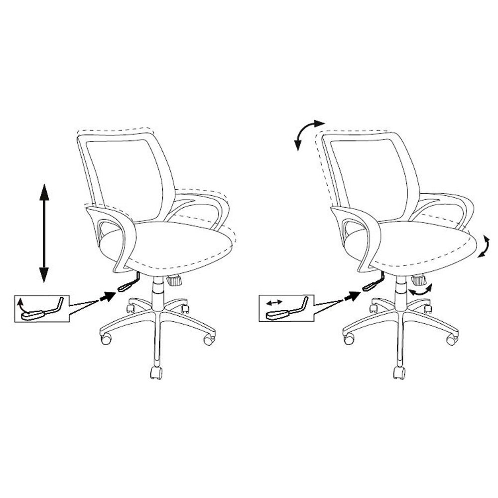 Кресло для персонала Бюрократ "CH-695N/BLACK", ткань, пластик, красный - 4