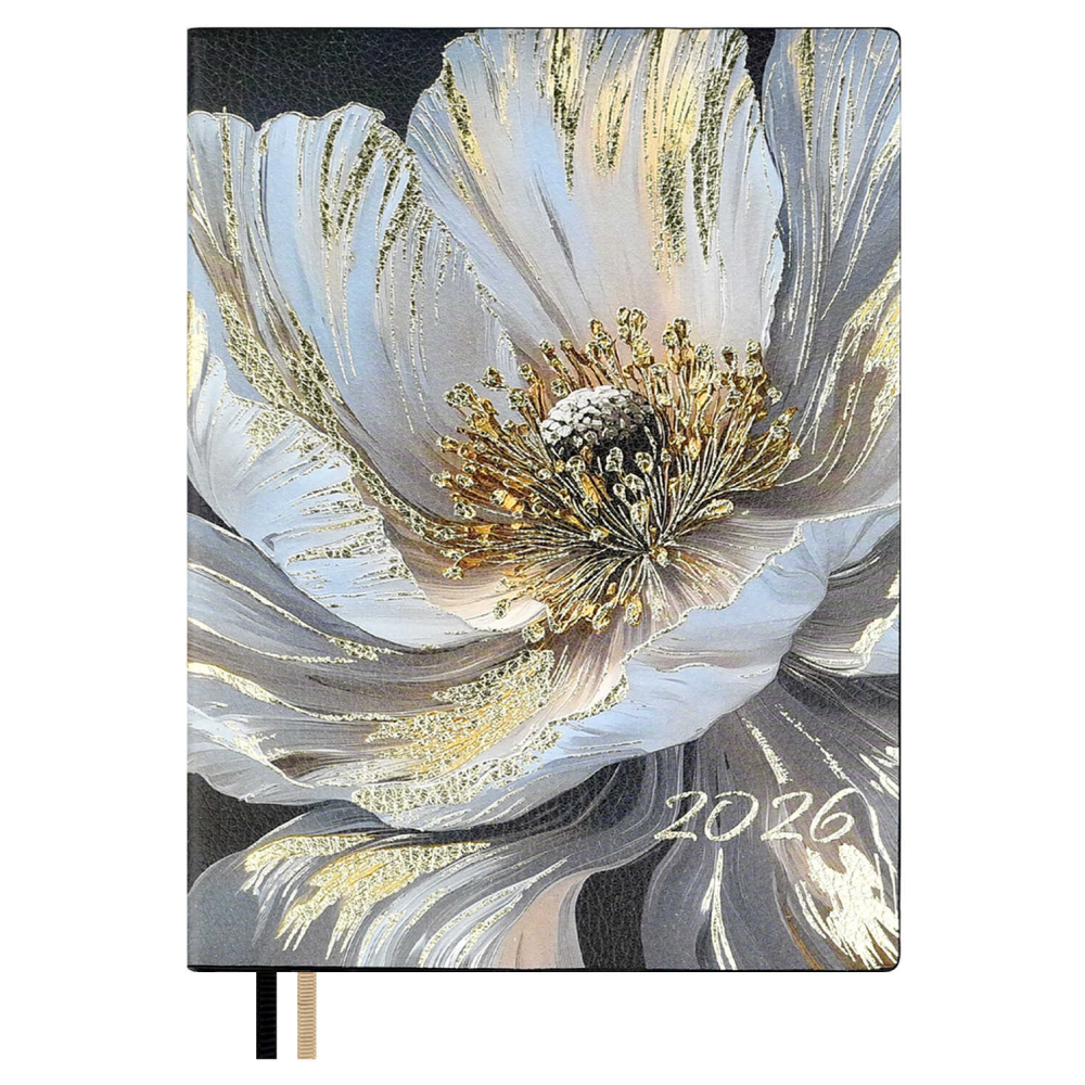 Ежедневник датированный "Белый мак", А6, 352 страницы, белый, 2026