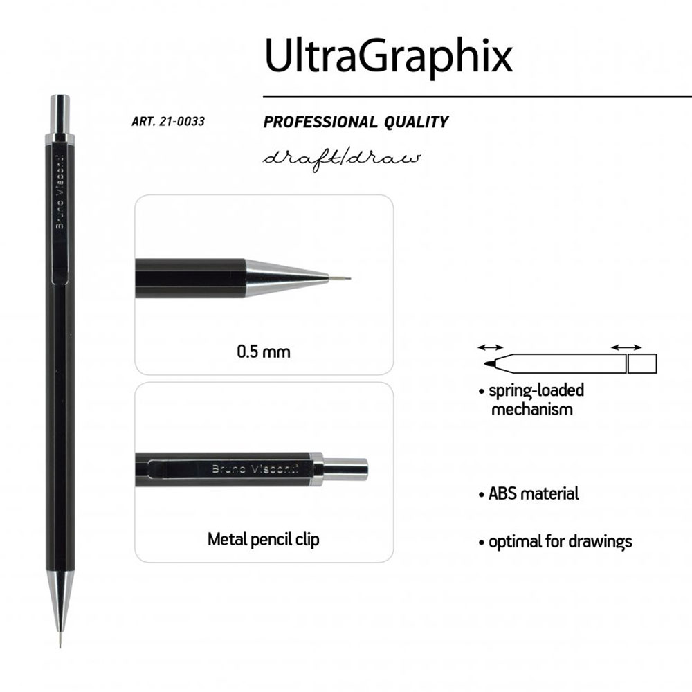 Карандаш автоматический "UltraGraphix", 0.3 мм, с ластиком, ассорти - 4