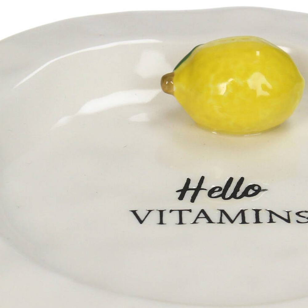 Тарелка фарфоровая "Lemon", 15.4х15.4 см, белый