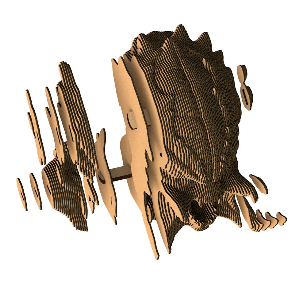 Пазл картонный 3D "Бюст Хищник"