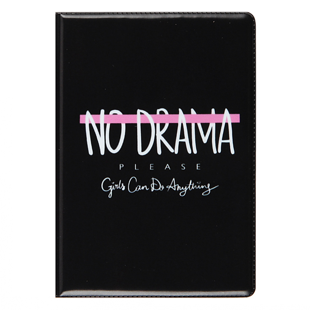 Обложка для паспорта "No Drama", черный