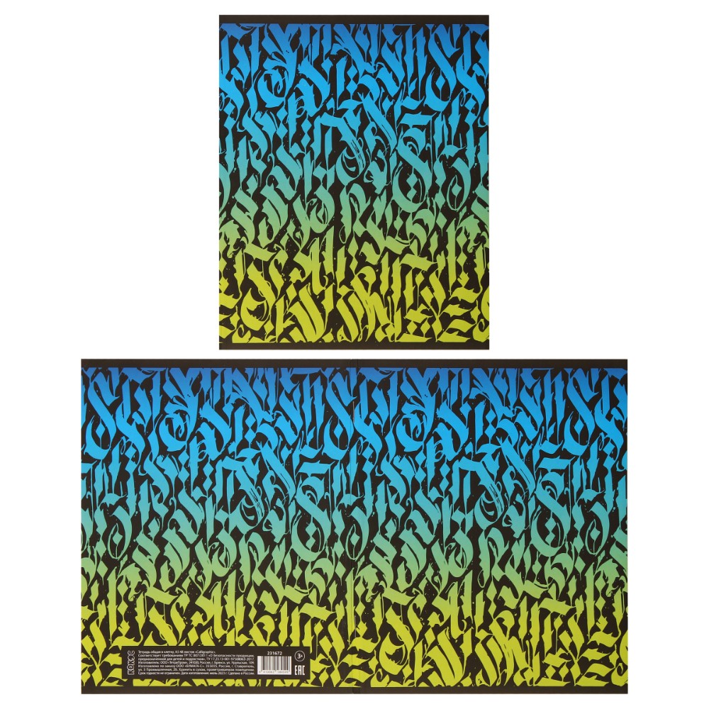 Тетрадь "Calligraphic", А5, 48 листов, клетка, ассорти - 3