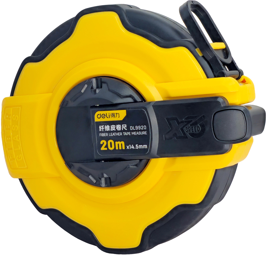 Рулетка "Deli 9920", 20 м, желтый, черный
