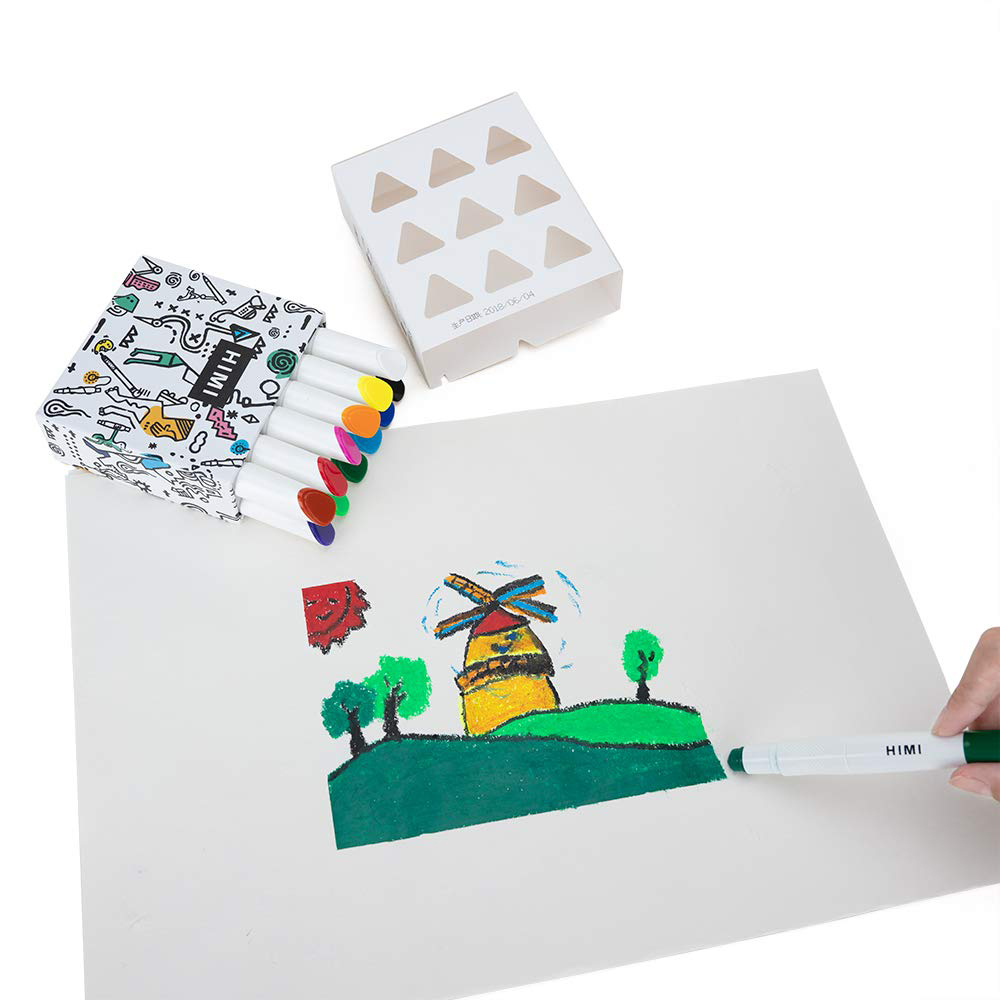 Мелки восковые "Himi Miya Silky Crayon", 12 цветов, ассорти - 5