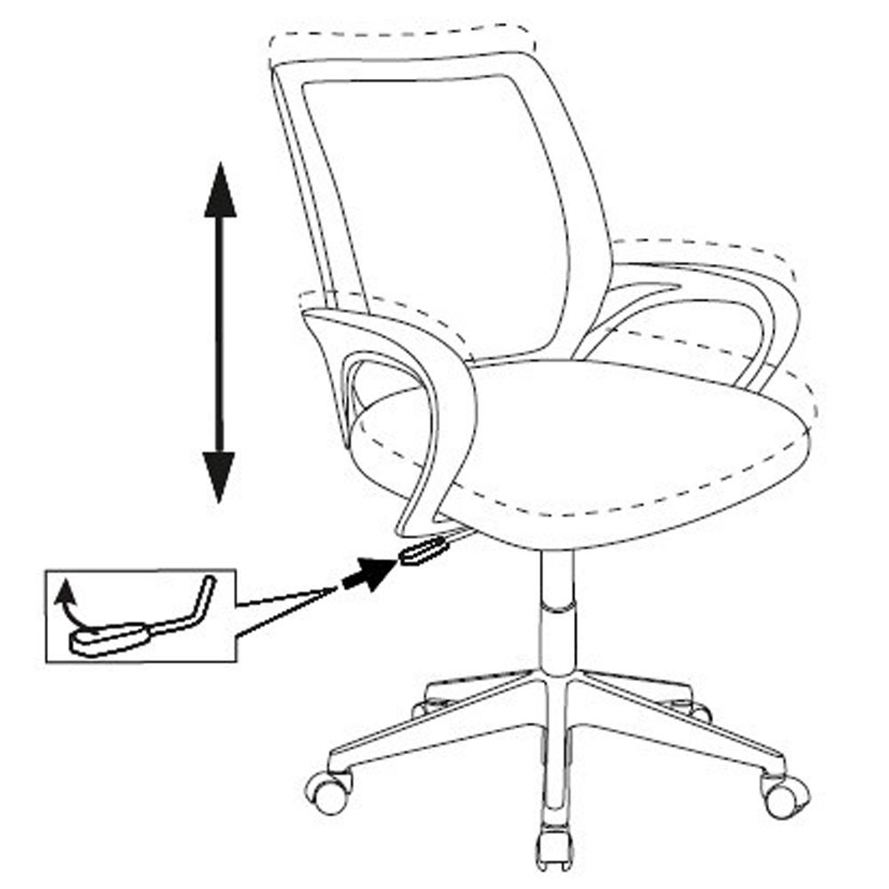 Кресло Бюрократ "CH-W695NLT", сетка, ткань, пластик, темно-синий - 6