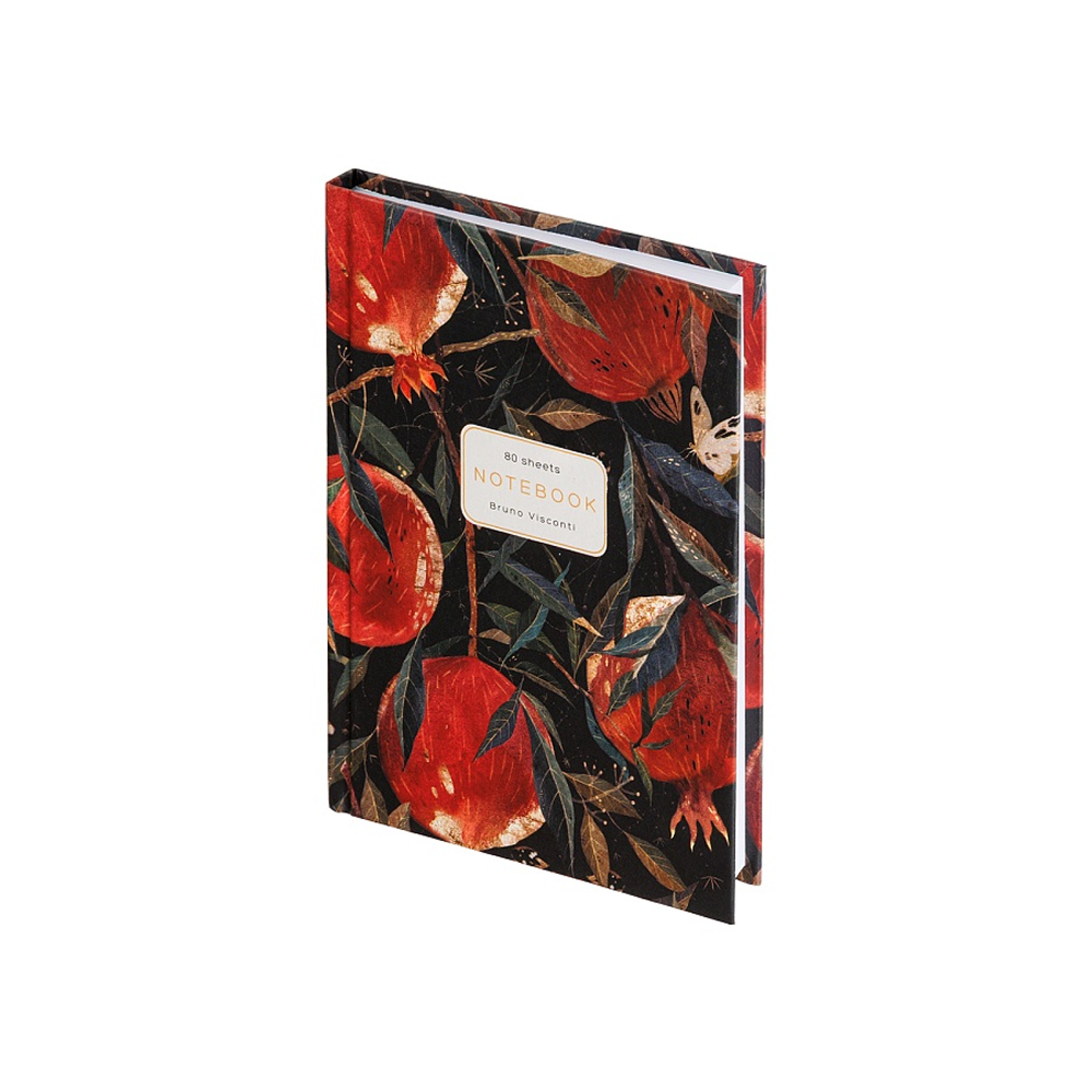 Блокнот "Flora. Гранат", A6, 80 листов, клетка, красный, черный