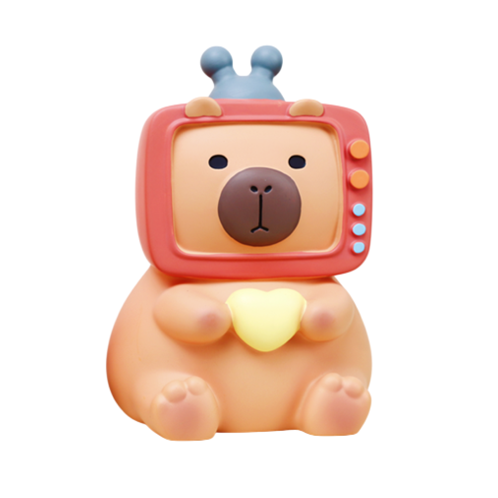 Копилка "Capybara TV", пластик, коричневый