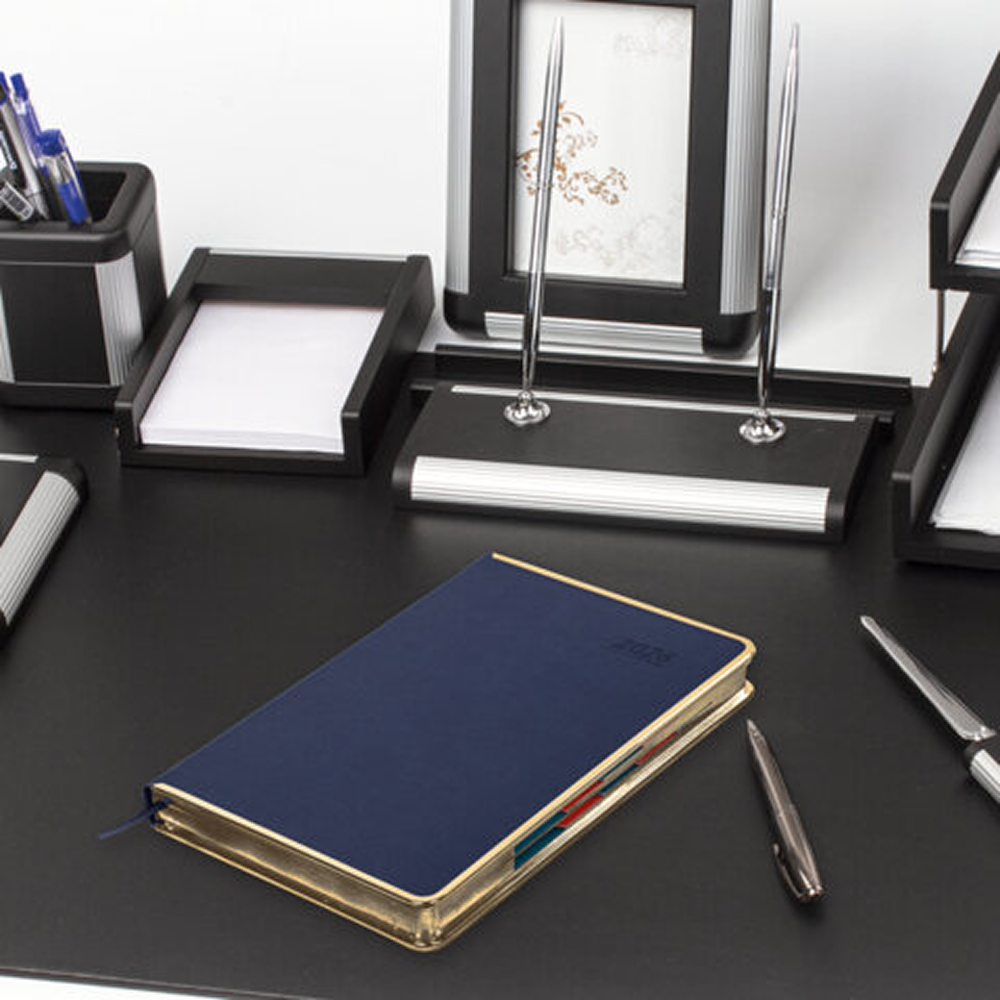 Ежедневник датированный "Infinity gold" на 2026 год, А5, 336 страниц, темно-синий, срез золотой - 5