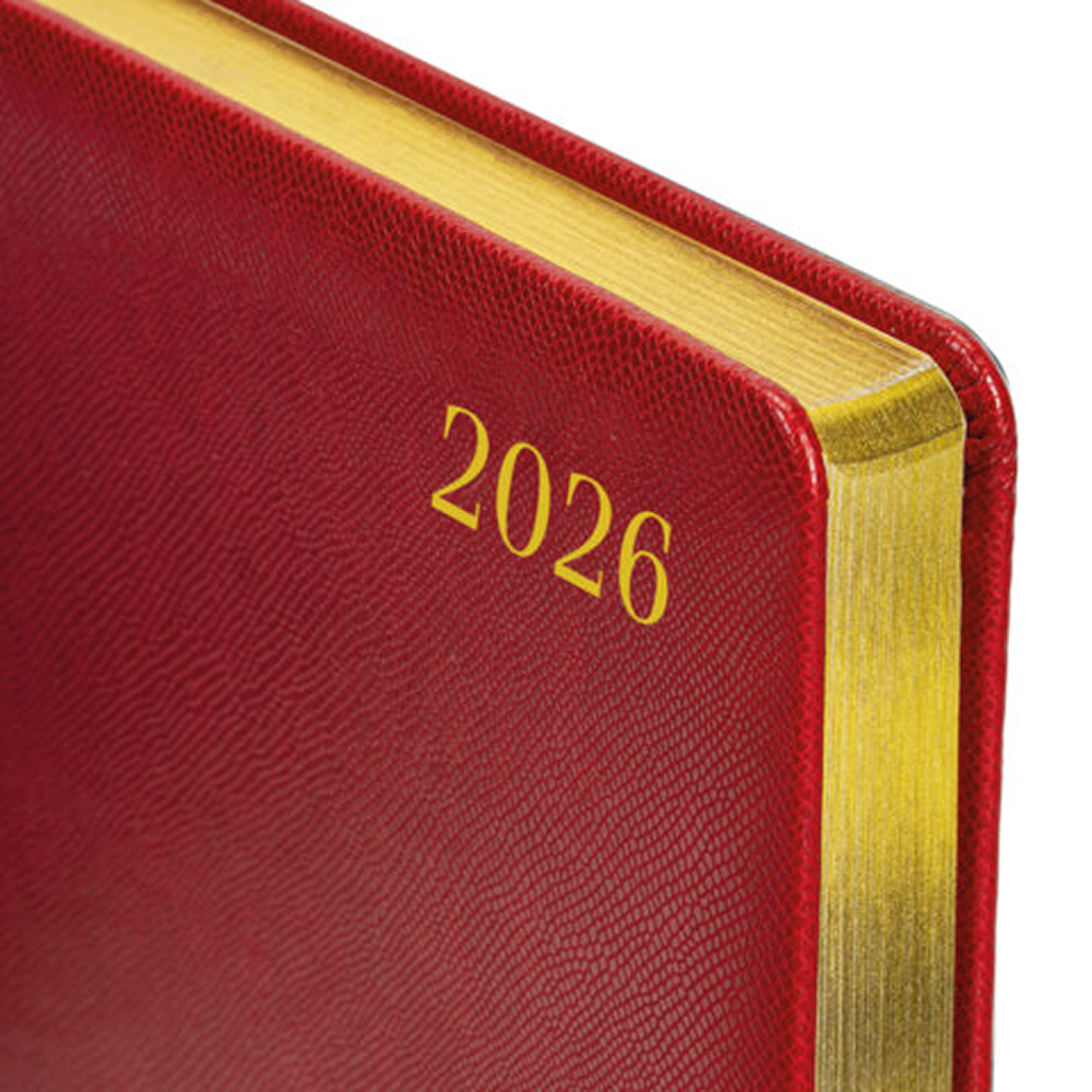 Ежедневник датированный "Iguana" на 2026 год, А4, 336 страниц, красный, срез золотой - 4