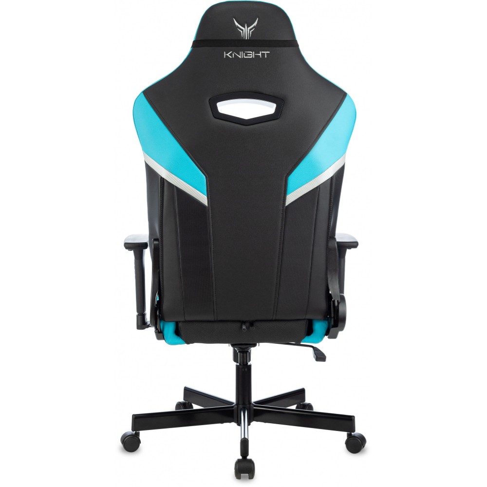 Кресло игровое Бюрократ Knight Thunder 5X экокожа, черный, голубой, металл - 6