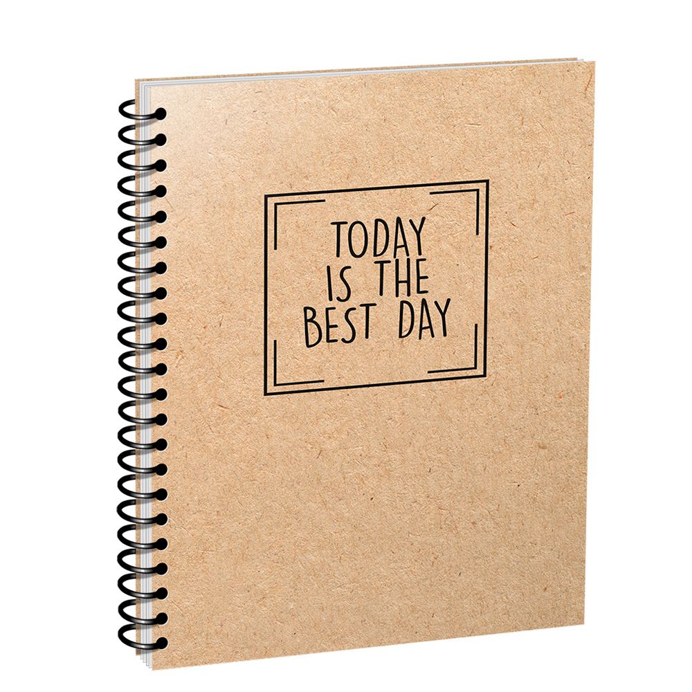 Блокнот "Today is the best day", A5, 64 листа, линейка, коричневый