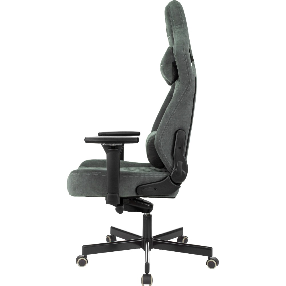 Кресло игровое Бюрократ Knight Hunter, искусственная замша, серый - 4