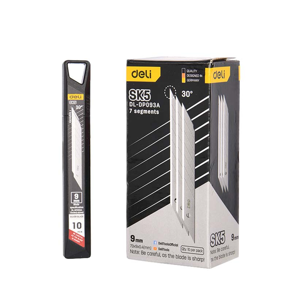 Лезвие для строительного ножа Deli EDL-DP093A, 9 мм, 10 шт.