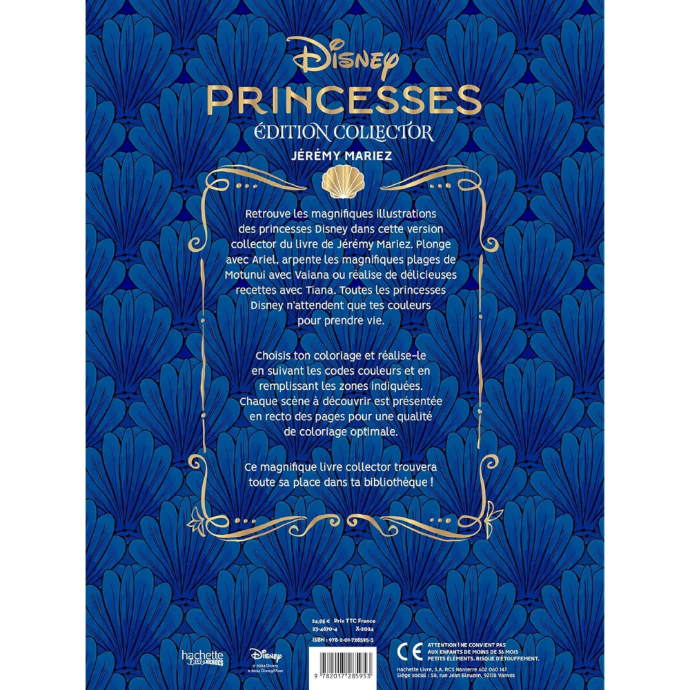 Раскраска по номерам на французском языке "Coloriages mystères Disney Collector - Princesses"