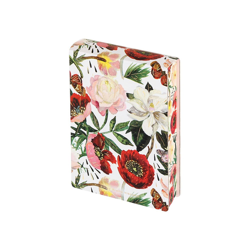 Блокнот "Flora. Пионы", A6, 250 листов, нелинейный, склейка сверху, белый, розовый