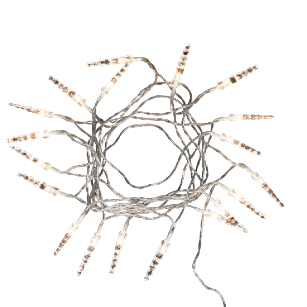 Гирлянда электрическая LED "Нить" с насадками "Сосулька", 5 м, тепло-белый