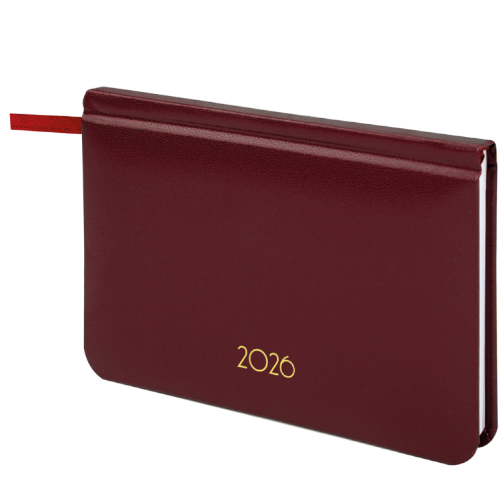 Еженедельник датированный "Select", А6, бордовый, 2026