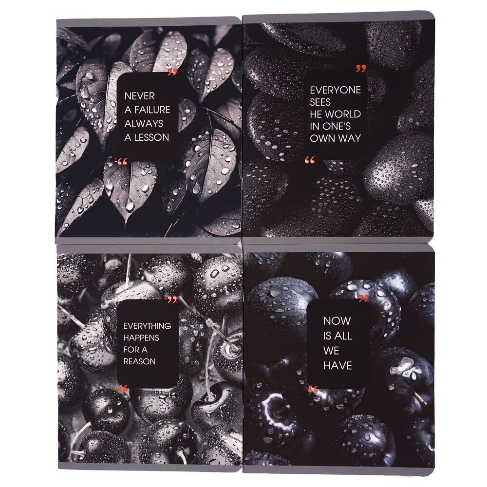 Тетрадь А5 "Natural Black" 48 листов, в клетку, ассорти