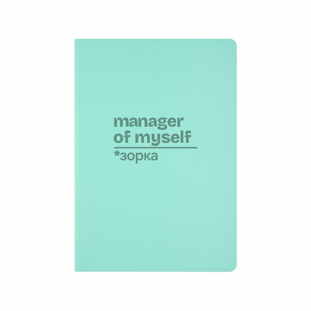 Бизнес тетрадь А5 «Manager of myself» soft touch, зефирный мятный