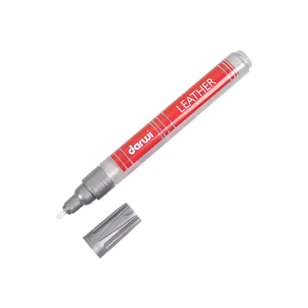 Маркер акриловый для кожи "Darwi", 2 мм, серебро