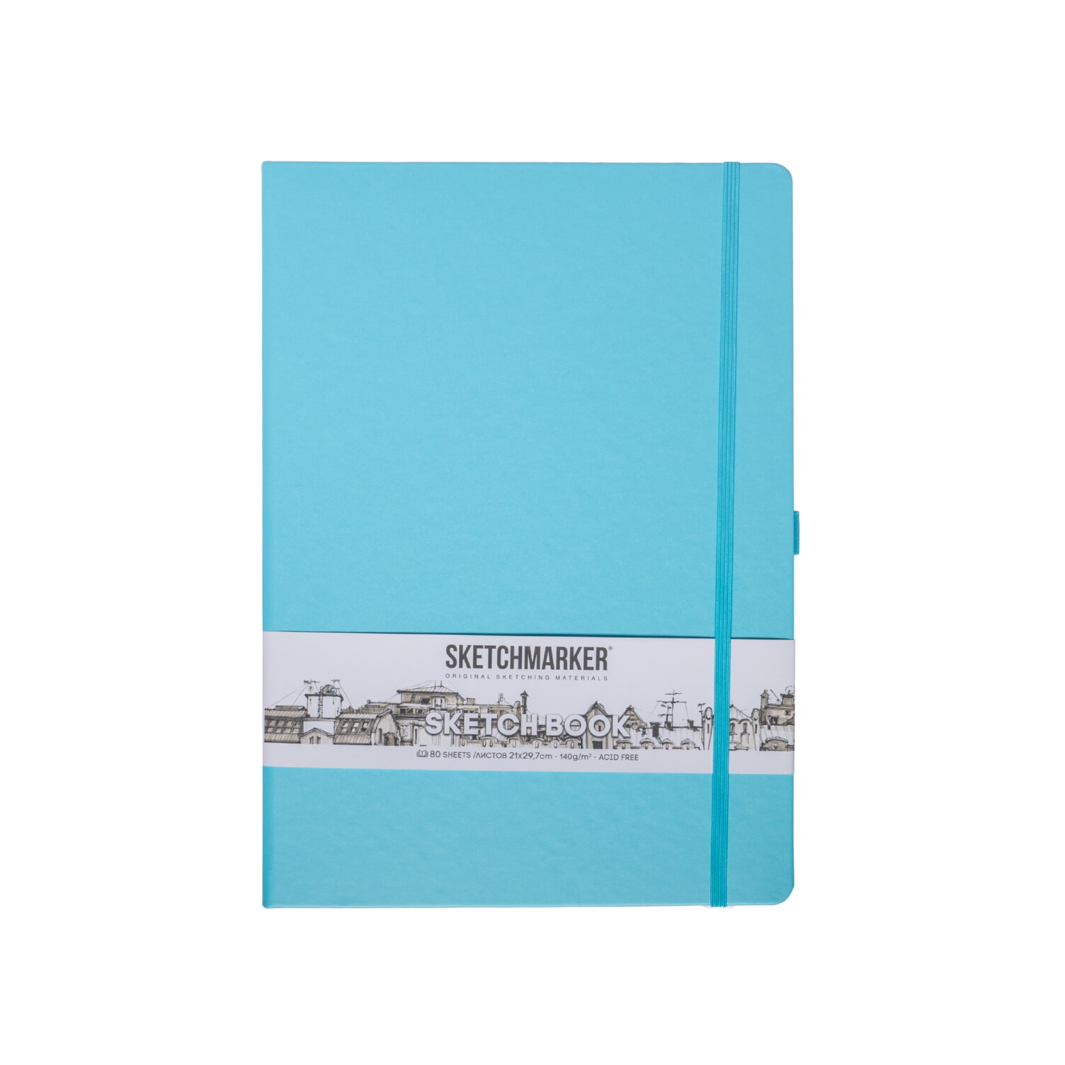 Скетчбук "Sketchmarker", 21x29,7 см, 140 г/м2, 80 листов, небесно-голубой