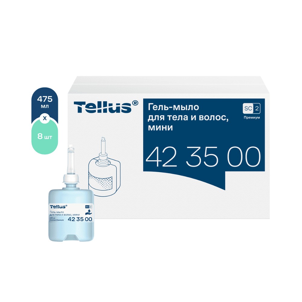 Мыло-гель Tellus Премиум для тела и волос, 475 мл, SC2 мини