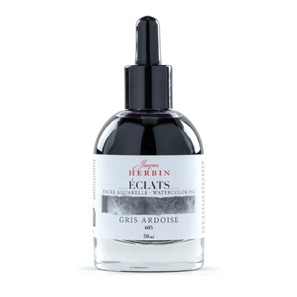 Чернила акварельные "Herbin. Eclats", грифельный серый, 50 мл.