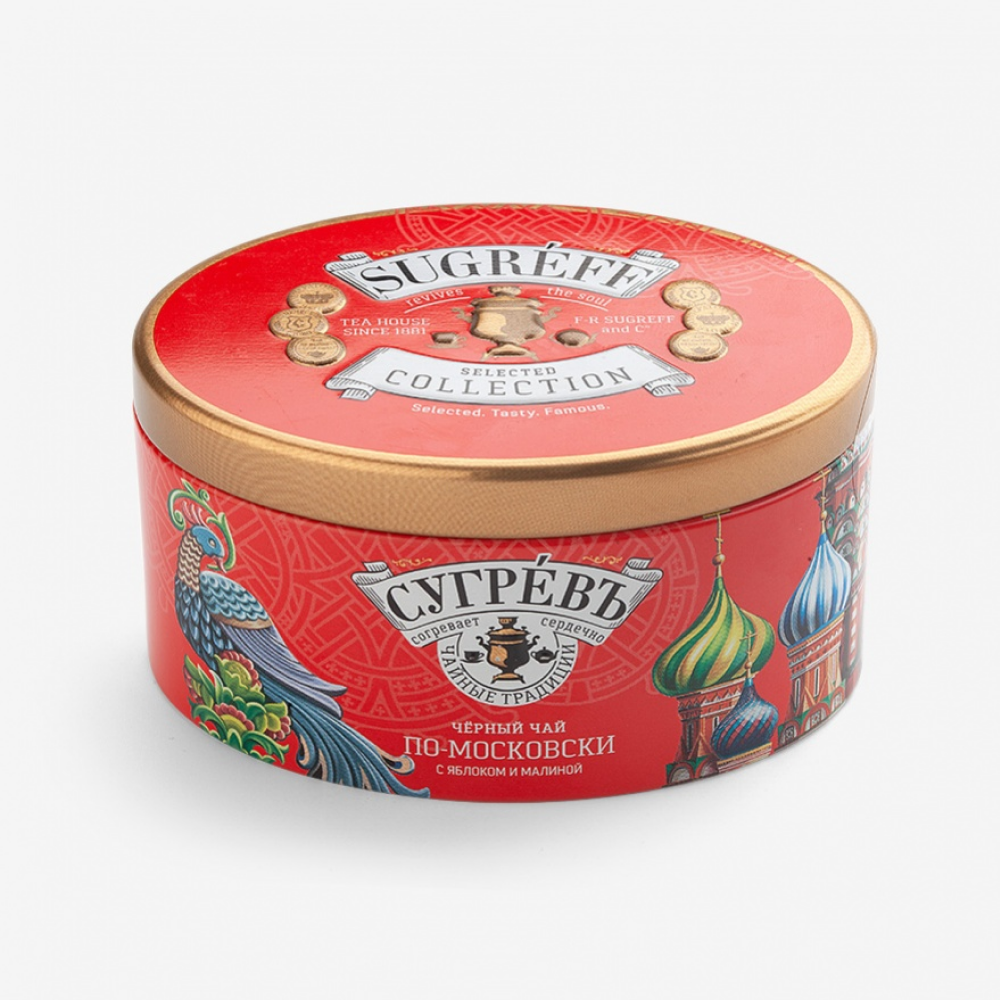 Чай "По-московски" 40 г + карамель леденцовая со вкусом малины 50 г