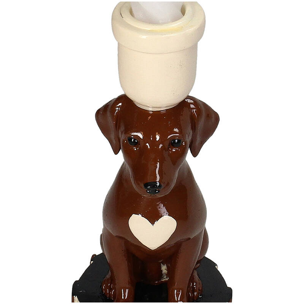 Подсвечник полирезиновый "Dachshund", 7.5х10х21.5 см, коричневый