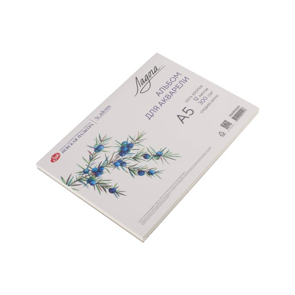 Альбом для рисования акварелью "Ладога", A5, 12 листов, склейка