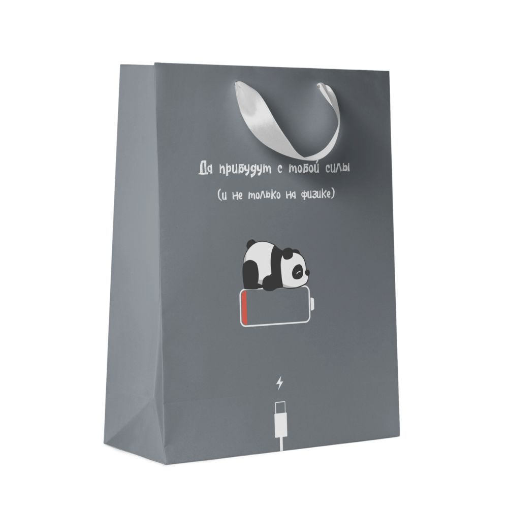 Пакет бумажный подарочный "Утки/Панды", 18х22.7х10 см, ассорти