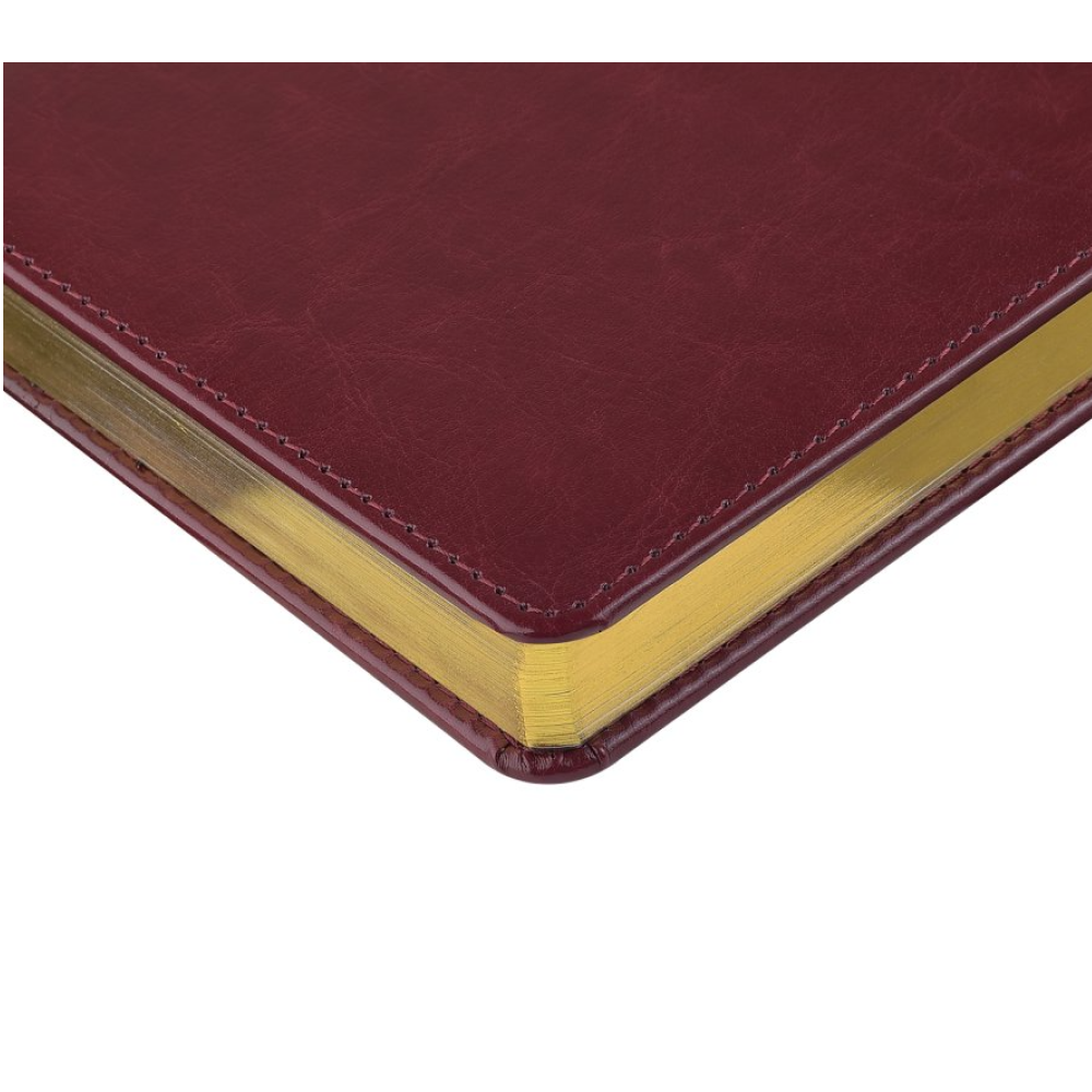 Ежедневник датированный А5 "Sidney Nebraska" 2026, бордовый, срез золотистый  - 5