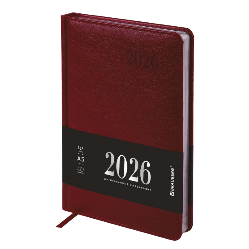 Ежедневник датированный "Impression", А5, 336 страниц, бордовый, 2026
