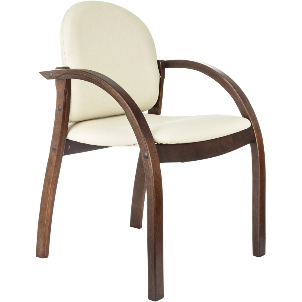 Стул Бюрократ "ДЖУНО", экокожа, светло-бежевый, дерево