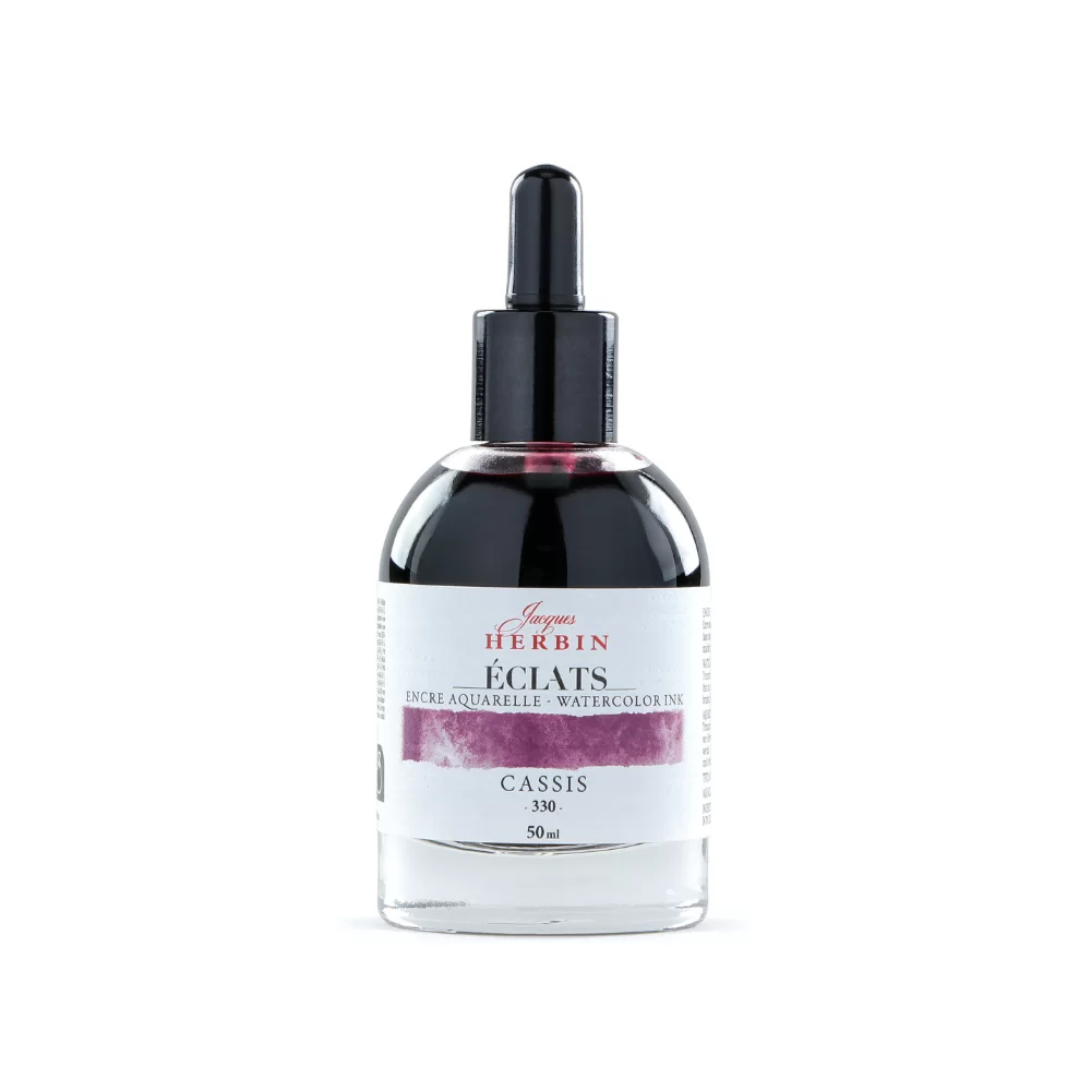 Чернила акварельные "Herbin. Eclats", черная смородина, 50 мл