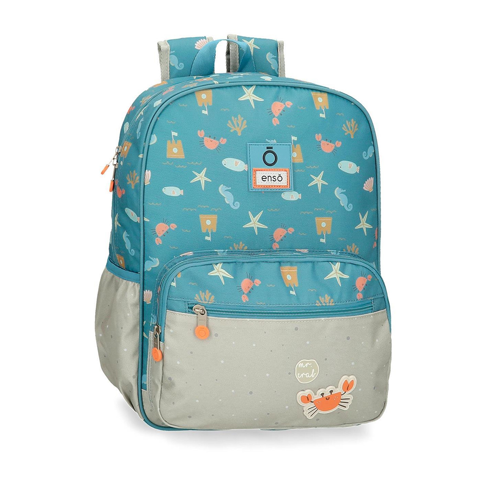 Рюкзак школьный "Mr. Crab", синий, серый