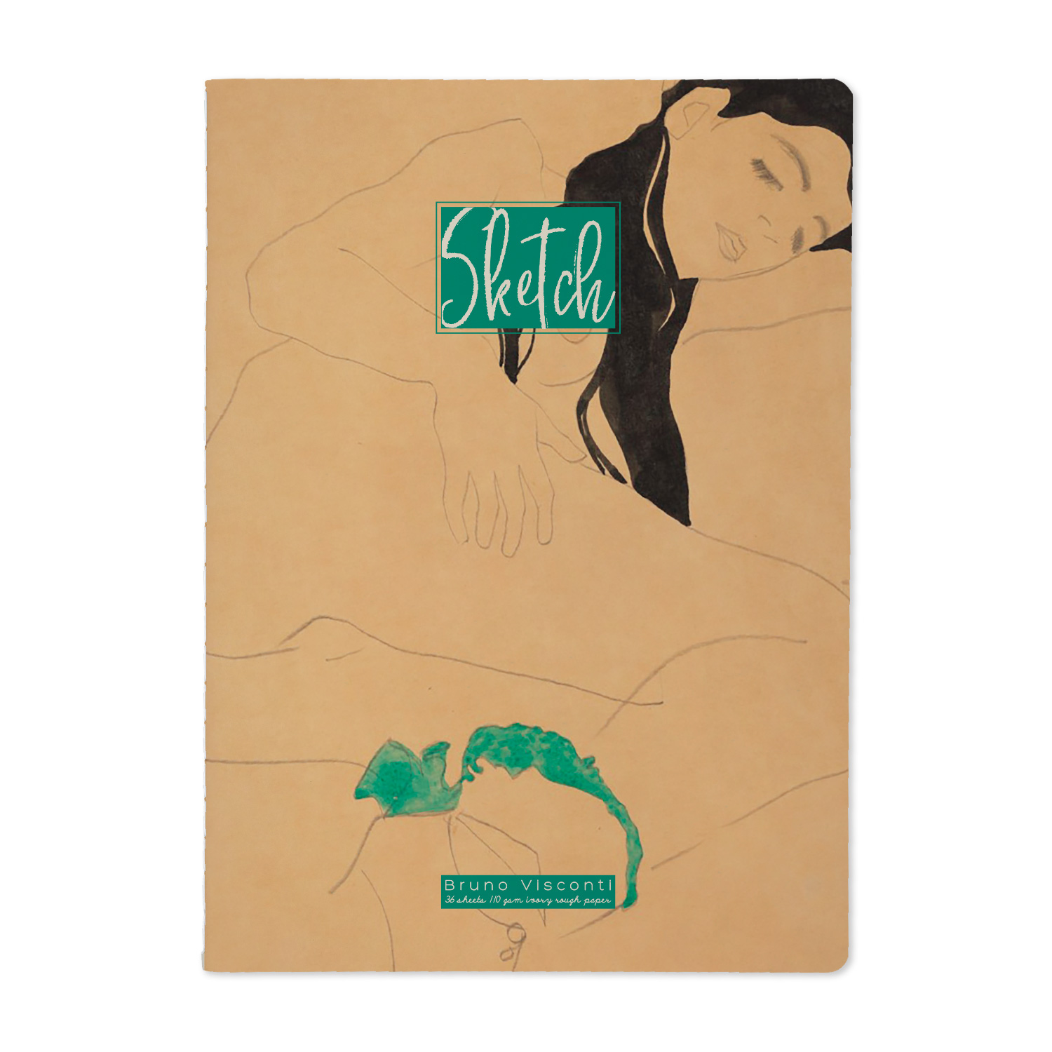 Скетчбук "Bruno Visconti", А4, 36 листов, нелинованный, коричневый, черный - 4